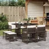 Image de vidaXL Ensemble à manger de jardin et coussins 9 pcs marron poly rotin 3211677
