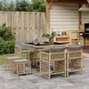 Image de vidaXL 9-delige Tuinset met kussens poly rattan gemengd beige3211680