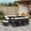 Image de vidaXL Ensemble à manger de jardin 11 pcs coussins noir résine tressée 3211686