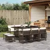 Image de vidaXL Ensemble à manger de jardin et coussins 11 pcs marron rotin 3211689