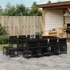 Image de vidaXL Ensemble à manger de jardin 13 pcs coussins noir résine tressée 3211699