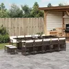 Image de vidaXL Ensemble à manger de jardin avec coussins 15 pcs marron rotin 3211713