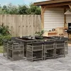 Image de vidaXL Ensemble à Manger de Jardin avec Coussins 11 pcs, Table et Chaises à Dossier Rabattable, Meubles d'Extérieur Patio 3211748