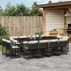 Image de vidaXL Ensemble à manger de jardin 13 pcs coussins noir résine tressée 3211758