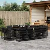 Image de vidaXL Ensemble à manger de jardin 13 pcs coussins noir résine tressée 3211759