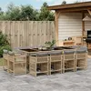 Image de vidaXL 13-delige Tuinset met kussens poly rattan gemengd beige3211764
