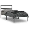 Image de vidaXL Bedframe met hoofdbord metaal zwart 90x190 cm355357