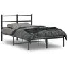 Image de vidaXL Bedframe met hoofdbord metaal zwart 120x190 cm355362