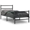 Image de vidaXL Bedframe met hoofd- en voeteneinde metaal zwart 90x200 cm355376