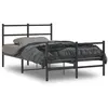Image de vidaXL Bedframe met hoofd- en voeteneinde metaal zwart 120x190 cm355380