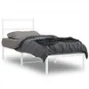 Image de Cadre de lit métal sans matelas avec tête de lit blanc 80x200cm