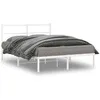 Image de vidaXL Bedframe met hoofdbord metaal wit 135x190 cm355413