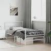 Image de vidaXL Bedframe met hoofd- en voeteneinde metaal wit 107x203 cm355428