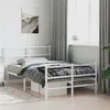 Image de vidaXL Bedframe met hoofd- en voeteneinde metaal wit 120x200 cm355430