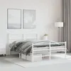 Image de vidaXL Bedframe met hoofd- en voeteneinde metaal wit 135x190 cm355431