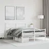 Image de vidaXL Bedframe met hoofd- en voeteneinde metaal wit 140x190 cm355432