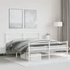 Image de vidaXL Bedframe met hoofd- en voeteneinde metaal wit 150x200 cm355434
