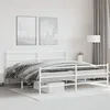 Image de vidaXL Bedframe met hoofd- en voeteneinde metaal wit 183x213 cm355437
