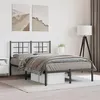 Image de vidaXL Cadre de Lit Métal avec Tête de Lit, Lit Double avec Sommier à Lattes, Lit Adulte avec Pied, Meuble de Chambre, 355559