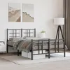 Image de vidaXL Cadre de Lit Métal avec Tête de Lit Pied de Lit, Lit Double avec Sommier à Lattes, Lit Adulte avec Pied Chambre, 355576