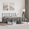 Image de vidaXL Bedframe met hoofd- en voeteneinde metaal zwart 150x200 cm355581