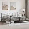 Image de vidaXL Bedframe met hoofd- en voeteneinde metaal zwart 193x203 cm355585