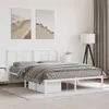Image de vidaXL Bedframe met hoofdbord metaal wit 150x200 cm355612