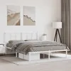Image de vidaXL Cadre de Lit Métal avec Tête de Lit, Lit Double avec Sommier à Lattes, Lit Adulte avec Pied, Meuble de Chambre, Moderne, Blanc 160x200 cm