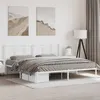 Image de vidaXL Bedframe met hoofdbord metaal wit 193x203 cm355616