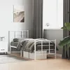 Image de vidaXL Cadre de Lit Métal avec Tête de Lit Pied de Lit, Lit Simple avec Sommier à Lattes, Lit Adulte avec Pied Chambre, 355618