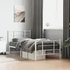 Image de vidaXL Cadre de Lit Métal avec Tête de Lit Pied de Lit, Lit Simple avec Sommier à Lattes, Lit Adulte avec Pied Chambre, 355620