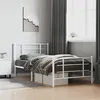 Image de vidaXL Bedframe met hoofd- en voeteneinde metaal wit 107x203 cm355624