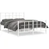 Image de vidaXL Bedframe met hoofd- en voeteneinde metaal wit 135x190 cm355627
