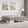 Image de vidaXL Bedframe met hoofd- en voeteneinde metaal wit 193x203 cm355634