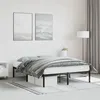 Image de vidaXL Cadre de Lit, Lit Double avec Sommier à Lattes, Lit Adulte avec Pied, Meuble de Chambre à Coucher, Moderne, Métal Noir 135x190 cm