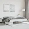 Image de vidaXL Cadre de Lit, Lit Double avec Sommier à Lattes, Lit Adulte avec Pied, Meuble de Chambre à Coucher, Moderne, Métal Blanc 200x200 cm