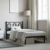 Image de vidaXL Cadre de Lit Métal avec Tête de Lit, Lit Simple avec Sommier à Lattes, Lit Adulte avec Pied, Meuble de Chambre, 374234