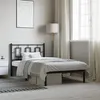 Image de vidaXL Cadre de Lit Métal avec Tête de Lit, Lit Simple avec Sommier à Lattes, Lit Adulte avec Pied, Meuble de Chambre, 374236