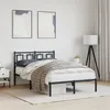 Image de vidaXL Cadre de Lit Métal avec Tête de Lit, Lit Double avec Sommier à Lattes, Lit Adulte avec Pied, Meuble de Chambre, 374238