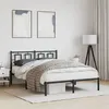Image de vidaXL Cadre de Lit Métal avec Tête de Lit, Lit Double avec Sommier à Lattes, Lit Adulte avec Pied, Meuble de Chambre, 374241