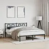 Image de vidaXL Bedframe met hoofdbord metaal zwart 150x200 cm374243