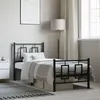 Image de vidaXL Cadre de Lit Métal avec Tête de Lit Pied de Lit, Lit Simple avec Sommier à Lattes, Lit Adulte avec Pied Chambre, 374249