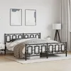 Image de vidaXL Bedframe met hoofd- en voeteneinde metaal zwart 183x213 cm374264