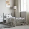 Image de vidaXL Cadre de Lit Métal avec Tête de Lit Pied de Lit, Lit Simple avec Sommier à Lattes, Lit Adulte avec Pied Chambre, 374298