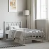 Image de vidaXL Bedframe met hoofd- en voeteneinde metaal wit 90x200 cm374301