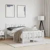 Image de vidaXL Cadre de Lit Métal avec Tête de Lit Pied de Lit, Lit Double avec Sommier à Lattes, Lit Adulte avec Pied Chambre, 374305