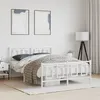 Image de vidaXL Cadre de Lit Métal avec Tête de Lit Pied de Lit, Lit Double avec Sommier à Lattes, Lit Adulte avec Pied Chambre, 374308