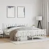 Image de vidaXL Bedframe met hoofd- en voeteneinde metaal wit 183x213 cm374313