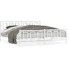 Image de vidaXL Bedframe met hoofd- en voeteneinde metaal wit 193x203 cm374314