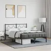 Image de vidaXL Bedframe met hoofdbord metaal zwart 135x190 cm376225